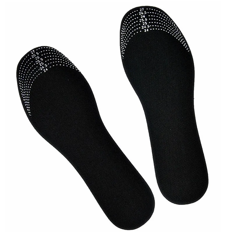 الأزياء الأسود مقياس النعال للجنسين الخيزران الفحم مزيل العرق وسادة القدم إدراج الوسادات الحذاء النعال