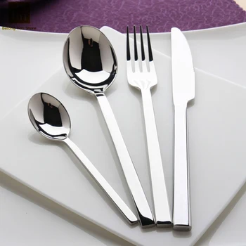 

Stainless Steel Portable Cutlery Tableware Set Spoon Fork Party Outdoor Tool Talher Tableware Faqueiro Inox Flatware Sets WKI018
