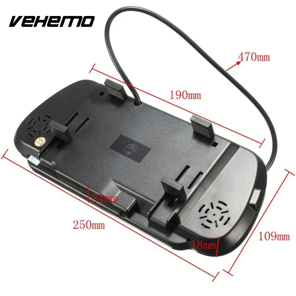 Vehemo 7 дюймовая IP68 портативная прочная зеркальная линза, электроника, монитор заднего вида для автомобиля, универсальная цифровая резервная камера