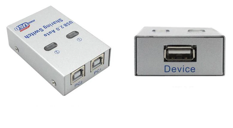 2 в 1 выход USB 2,0 автоматический и ручной переключатель обмена для 2 ПК компьютера на 1 принтер