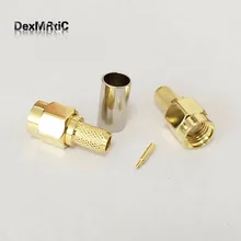 10 шт. РЧ коаксиальный SMA разъем типа штекер traight обжимной для RG58 LMR195 кабель кабельных коннекторов