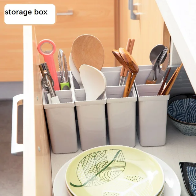 Best Price Drawer separated tableware storage box plastic debris small box kitchen cabinet chopsticks sub - sorting box