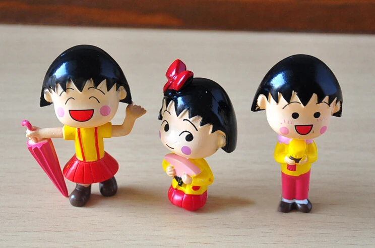 12 шт./лот 5 см Chibi Maruko Чан Фигурки Сакура Момоко Куклы ПВХ Фигура Гараж Комплект Игрушки Brinquedos Аниме