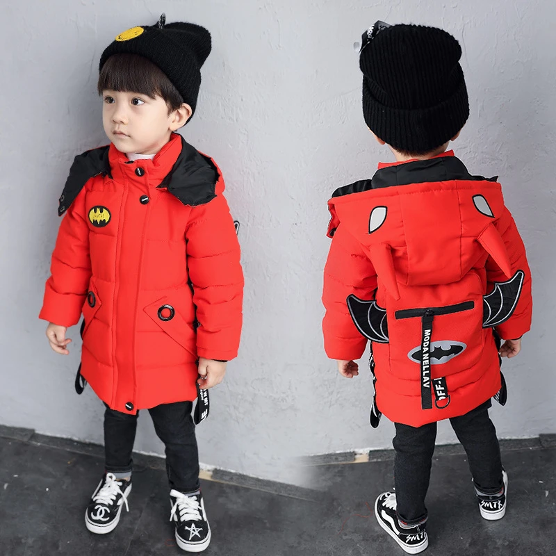 

fashion clothes Bat Hooded Thicken Baby Boys Cotton Padded Jacket Toddler Girls Thermal Puffer Winter Clothes Fall Coat Parkas