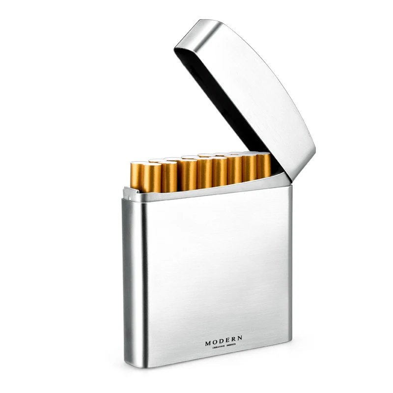 stainless steel cigarette box cigarette accessory personality flip over