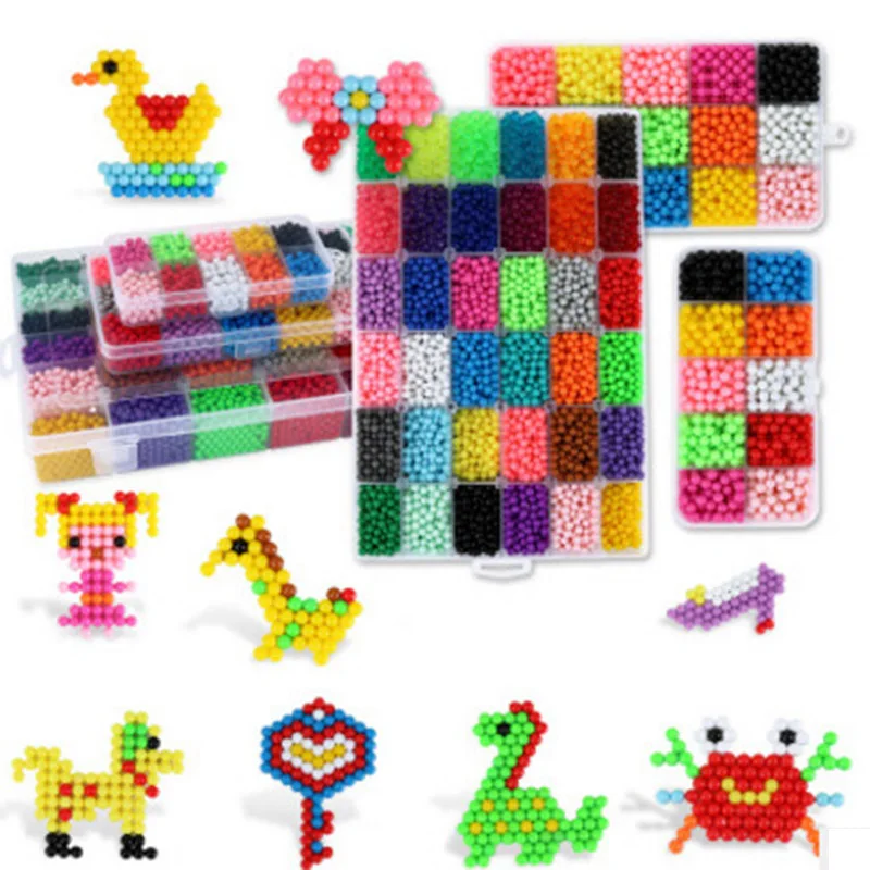 NEW 24 Colors DIY Water Spray Magic beads Hand Making beads 3D Puzzle Educational Toys For Children Kit Ball Game 2