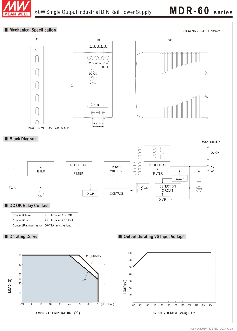 Sensor de Controle Pack Meanwell Alimentação Mdr-60-5v 12 v - 24 48 1.25a 2.5a 5a 10a Trilho Din Industrial Plc Hdr Lpv 1 60w 9 Cheap Fonte de alimentação de comutação