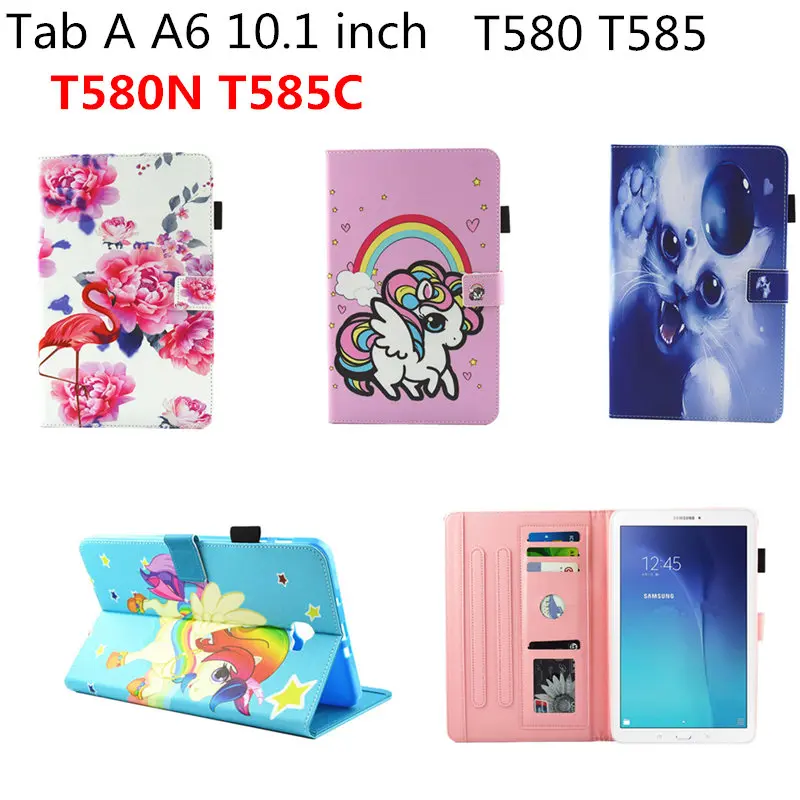 

Cute painted Pu leather Soft TPU Back stand Cover Case For Samsung Galaxy Tab A A6 10.1 inch 2016 T585 T580 T580N T585C tablet