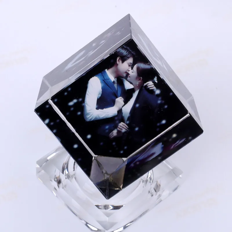 DIY вращающаяся квадратная Хрустальная фоторамка индивидуальная цветная