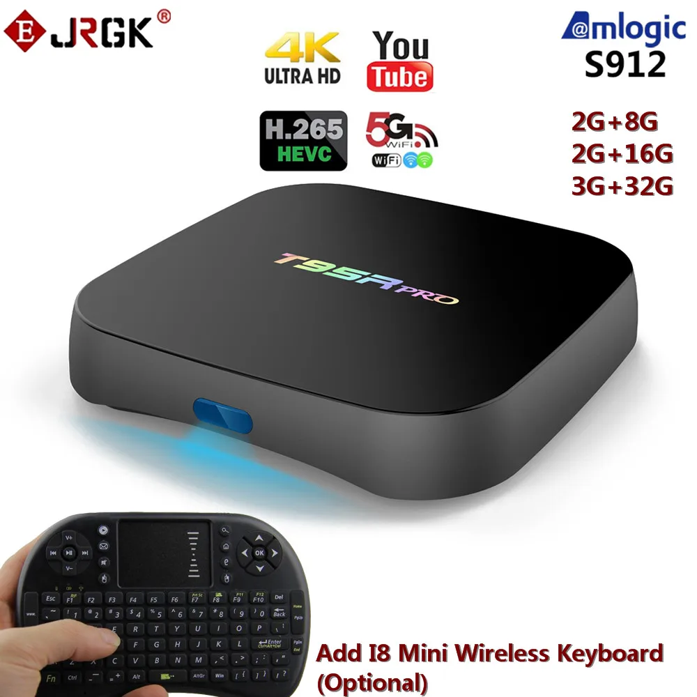 

Smart TV BOX Android TV Box Octa core 2G/16G Android 6.0 TV Box 2.4G/5.8G BT4.0 H.265 4K Wi-Fi standard and 100M lan port