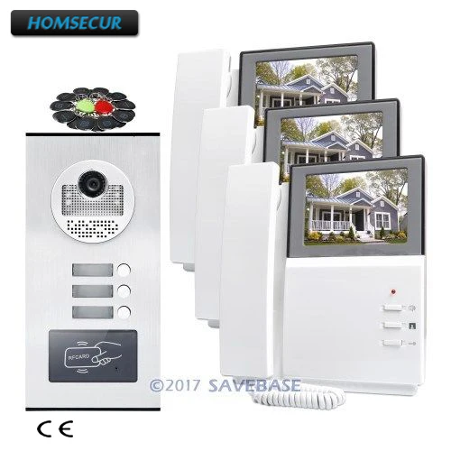 HOMSECUR 4.3\ LCD Video Secure Doorbell Intercom with Lock Release Button for House/Flat