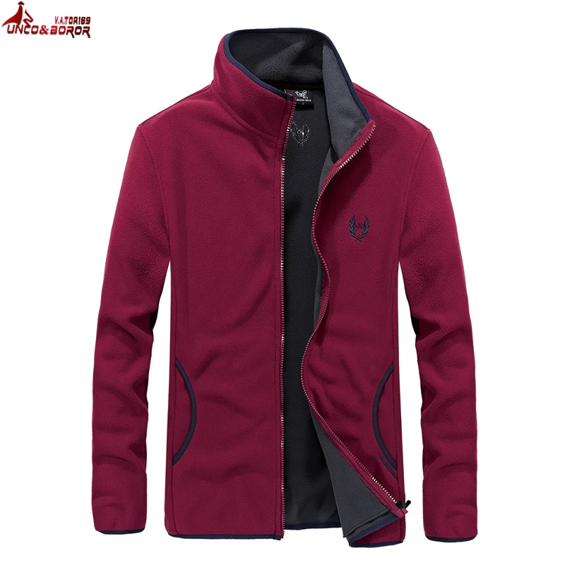  UNCO&BOROR Casual Tactical Windbreaker Men spring fleece soft shell Flight Pilot Coat Hoodie Milita