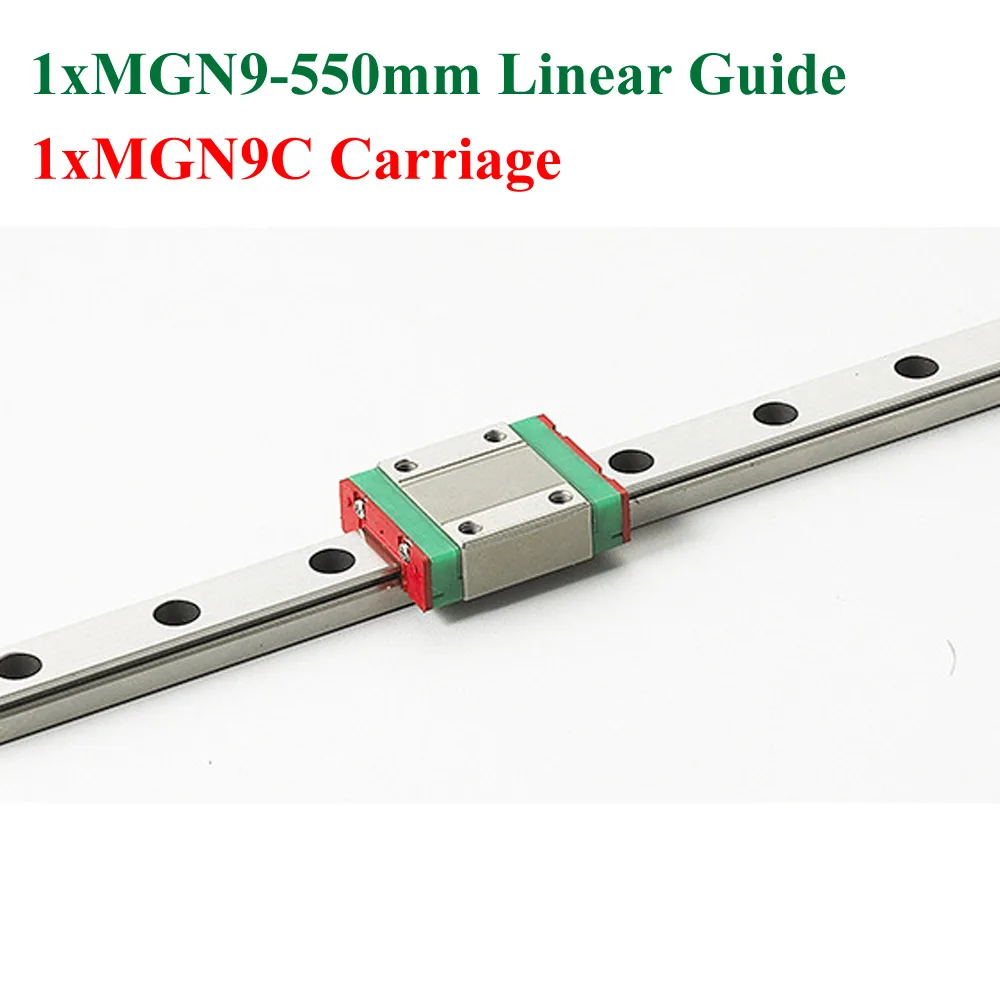 

MGN9 MR9 9mm Linear Rail Guide Length 550mm With Mini MGN9C Block For 3D Printer Kossel