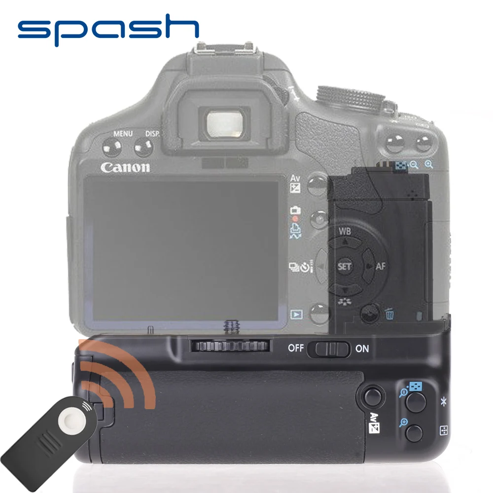 

spash Multi-power Vertical Battery Grip for Canon 450D 500D 1000D Rebel XS XSi T1i Camera Work with LP-E5 Remote Control