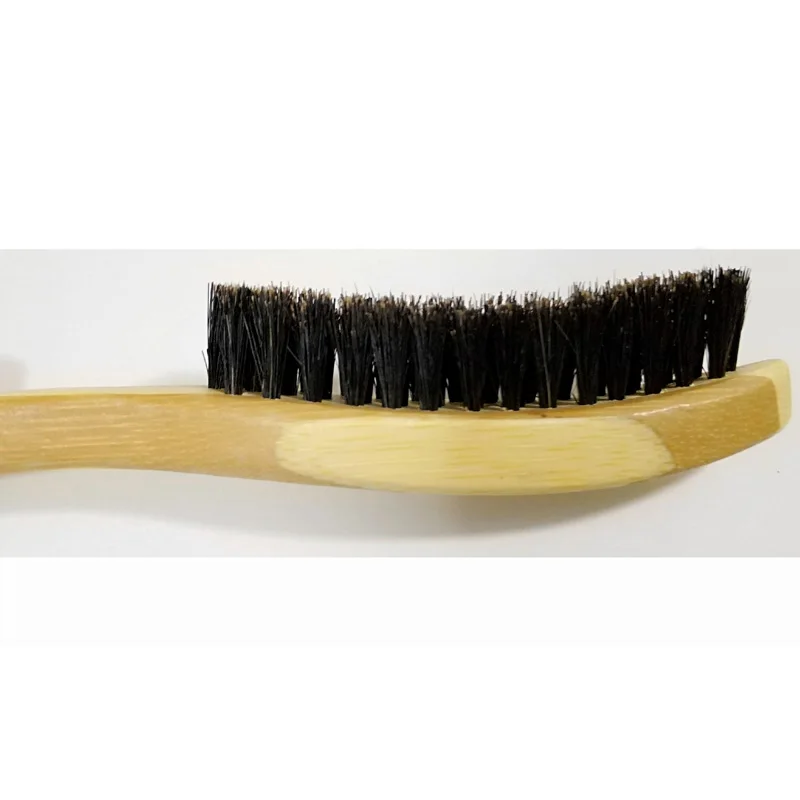 Натуральный Бамбуковый рисунок в полоску 17 см ручка BrushBoar щетка из голландсокого дерева для мужчин средства ухода за бородой может выгравированный логотип