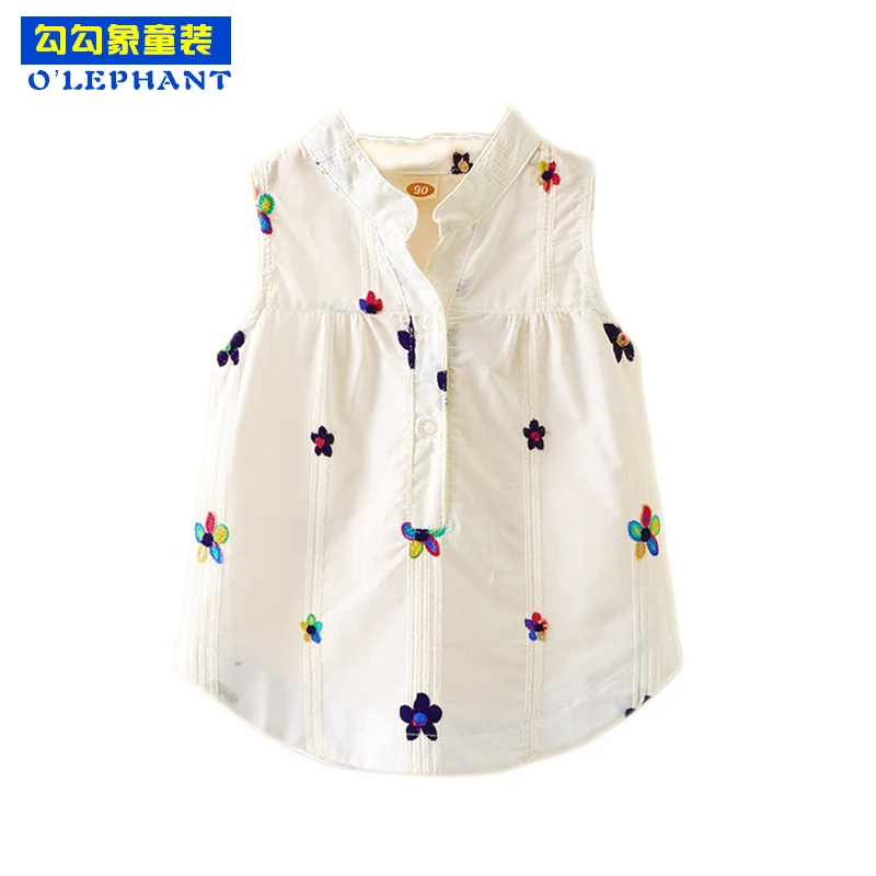 

Blouses For Girls Floral Embroidery Girls Linen Tops Shein Kids Modis Blouse Girl 2019Summer Clothes Sleeveless White Shirt Girl