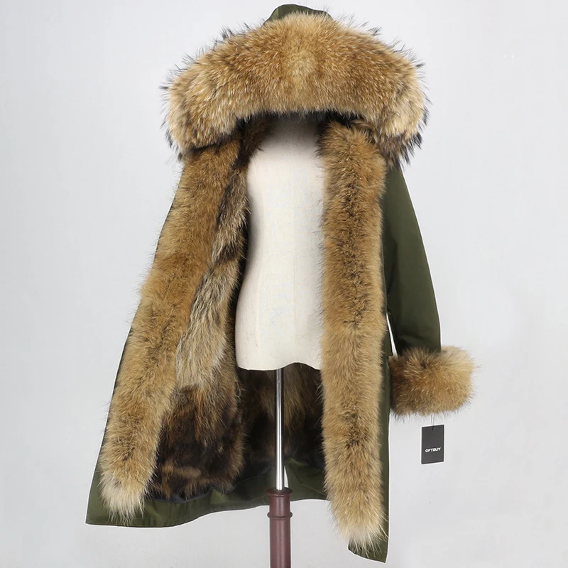 Женская парка со съемной подкладкой OFTBUY черная длинная непромокаемая куртка из