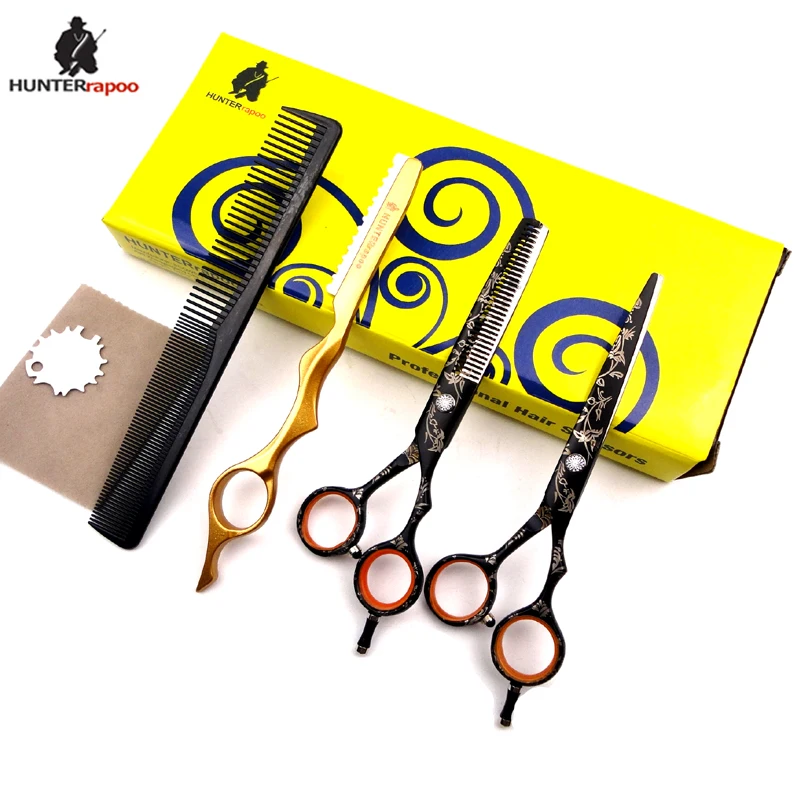 

40% Off 5.5" Black japan hair scissors HT9140 hairdressing scissors barber razor scissors haircut professional thinning shears