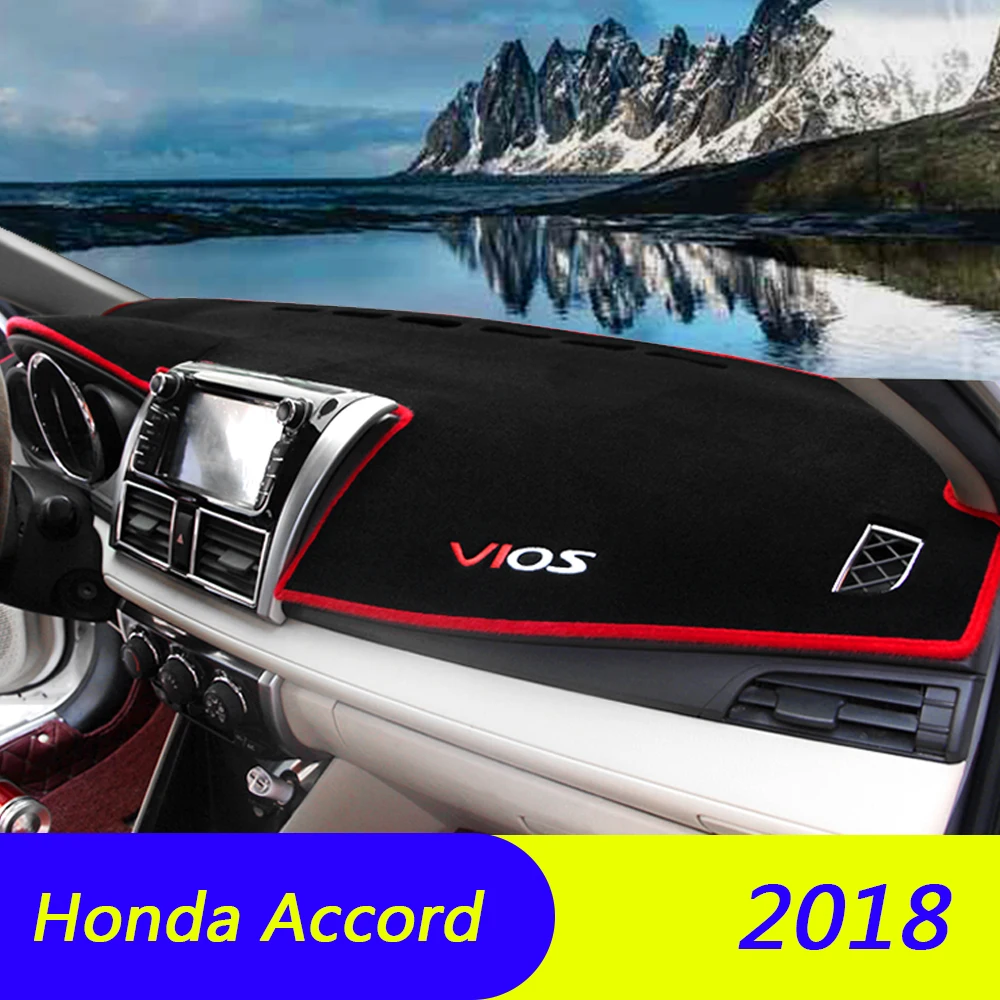 

Car-styling Dashboard Avoid Light Pad Instrument Platform Cover Protective Mats Trims LHD For Honda Accord 10th 2018 Accessories