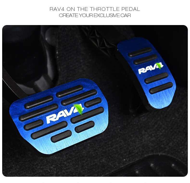 

Car Styling Accelerator Aluminum alloy Gas Pedal Brake Pedal Non Slip Pedal Pads Cover For Toyota RAV4 2017 2018 2019