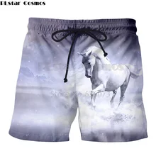 PLstar Cosmos летние новые модные мужские/женские шорты с животным ворсом lemur/leopard/white horse 3d печать o-образным вырезом повседневные шорты