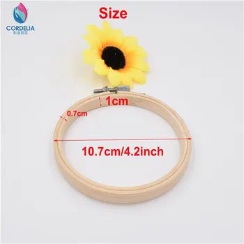 

2016 new arrival natural bamboo made 3 pc 10 cm circular vintagle hoops for embroidery as DIY patwork tool cross stitch frame