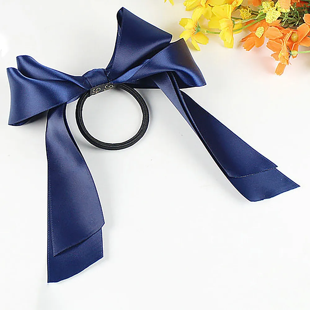 

Headband Women Lady Ribbon Bow Rope Scrunchie Satin Ponytail Holder Hair Band Accessory Turban Hair Bows Haarband