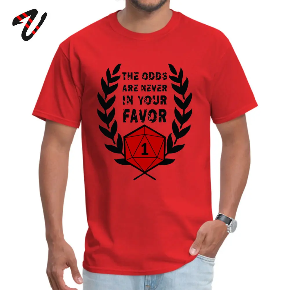 2018 New Men T-Shirt Crazy Cool Tops Shirts 100% Cotton Short Sleeve Slim Fit Tee Shirts O Neck Top Quality The Odds Are Never In Your Favor12489 red