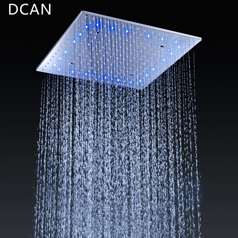 Big 20 Inch Overhead Ceiling LED Rain Spa Shower Head Set Bathroom 5 Function Temperature Controlle - 32839844130