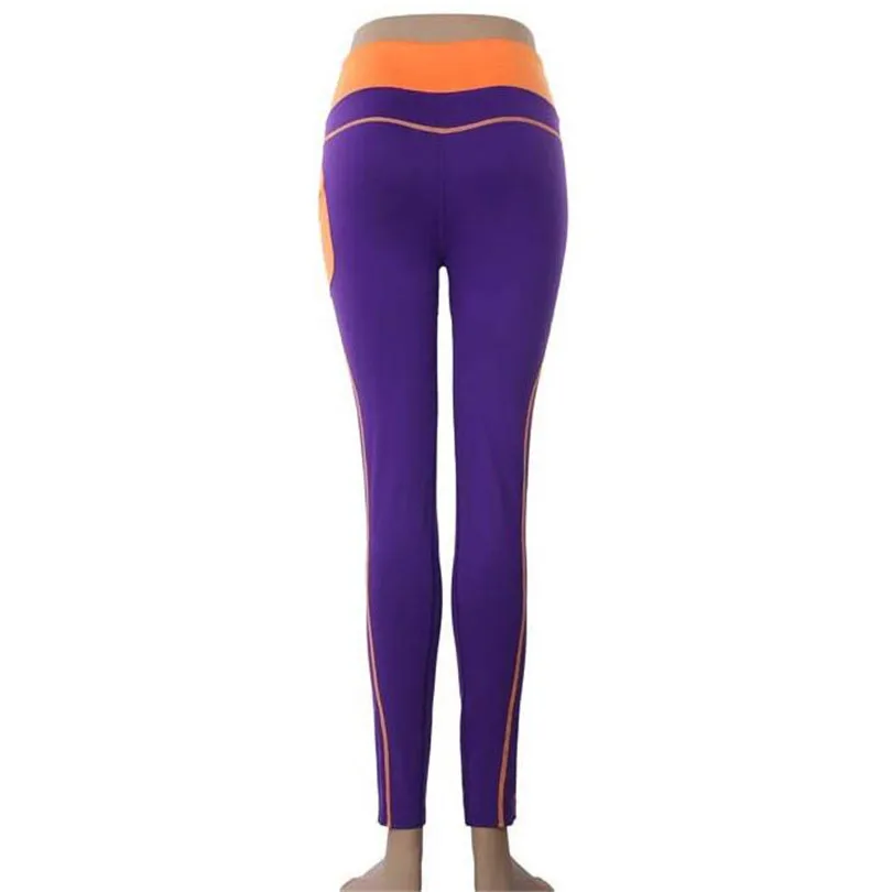 Mujeres Leggings spandex push up deportes legging bolsillo lateral elástico leggins entrenamiento ropa patchwork alta cintura