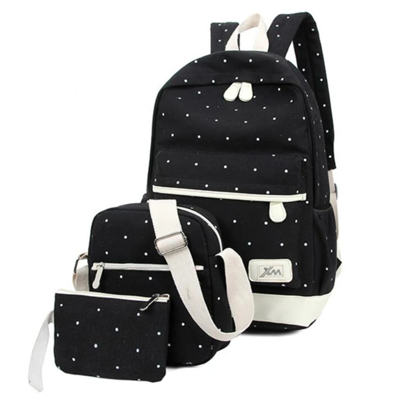Yogodlns 3 шт./компл. Повседневное Для женщин рюкзак тканевые школьные сумки элегантный дизайн школьные сумки для девочек подростков сумка