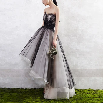 

New Arrival Chic High Low Prom Dresses 2019 Trendy Mix Color Puffy Tulle Elegant Lady Party Dress Pretty Formal Evening Dress