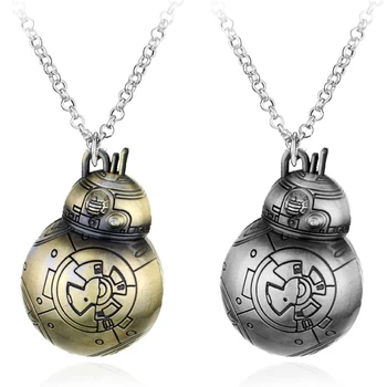 

HEYu Movie Star Wars Necklace The Force Awakens BB8 BB-8 R2D2 Droid Robot Necklace Stormtrooper Clone Necklace Collar