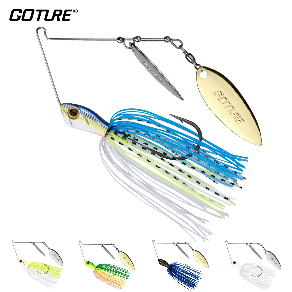 

Goture ELFIN Spinnerbait Fishing Lure 20g Metal Jig Lure Spinner Spoon Bait Double Willow Blades Fast Sinking Spinner Bait