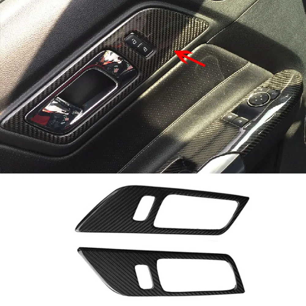 Настоящее углеродное волокно приборной панели автомобиля метр бар крышка кондиционер воздуха с центральным управлением Крышка для Ford Mustang- внутренняя отделка - Цвет: Многоцветный