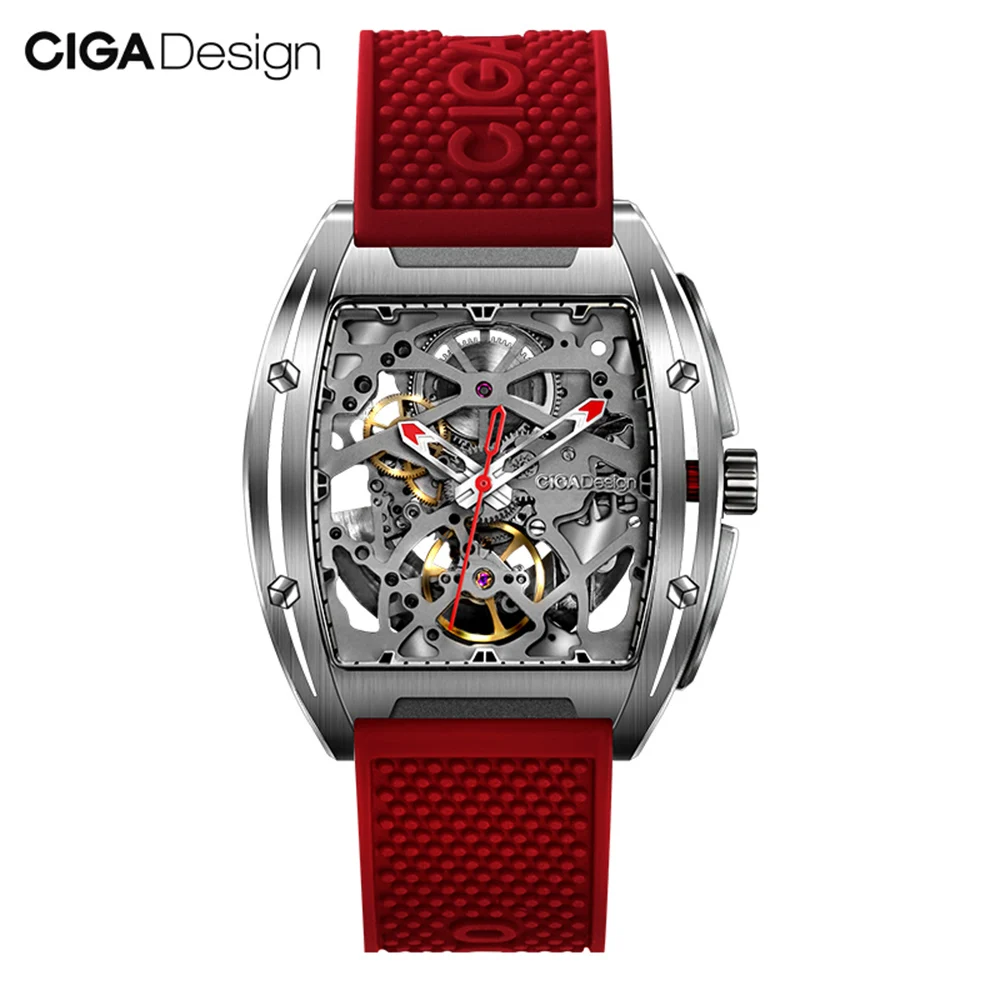 Новинка для Xiaomi Mijia CIGA, дизайнерские мужские умные часы серии Z, автоматические механические часы, самовзводные наручные часы, умные часы - Цвет: Красный