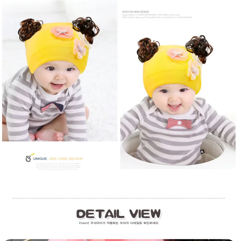2018 New Autumn And Winter Gods Bear Baby Wig Hat Female Curly Hat Baby Cap Princess Hat Comfortable Hat ACI95 (13)