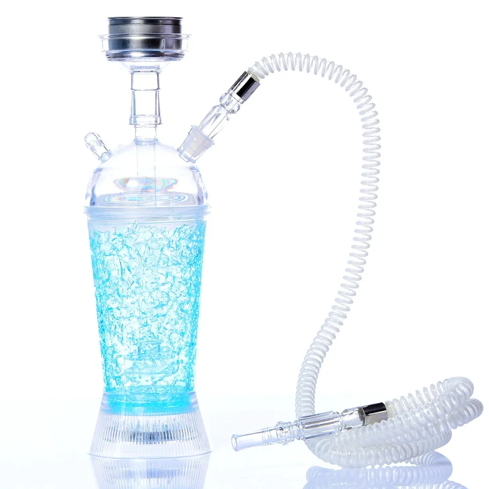 

Acrylic Hookah Cup Set LED Light Shisha Pipe with Hose Stainless Steel Bowl Charcoal Holder Chicha Narguile Smoking Accessories