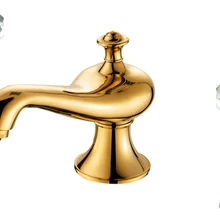 Золотое вакуумное напыление 8 дюймов широкое умывальник для ванной комнаты водопроводный кран с ручками из хрусталя кухонный кран