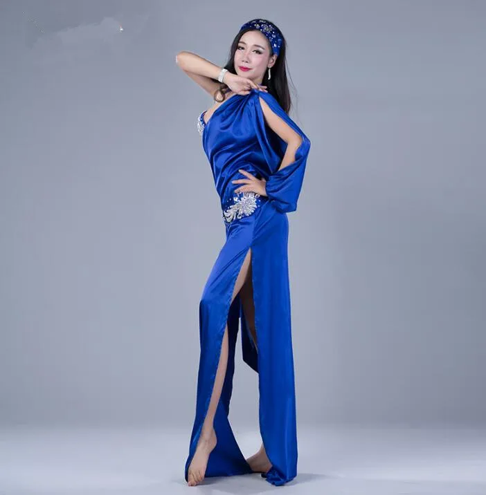 Корейский дизайн 5 шт. женский костюм для танца живота платье бюстгальтер халат повязка для волос пояс шарф нижнее белье ручной работы