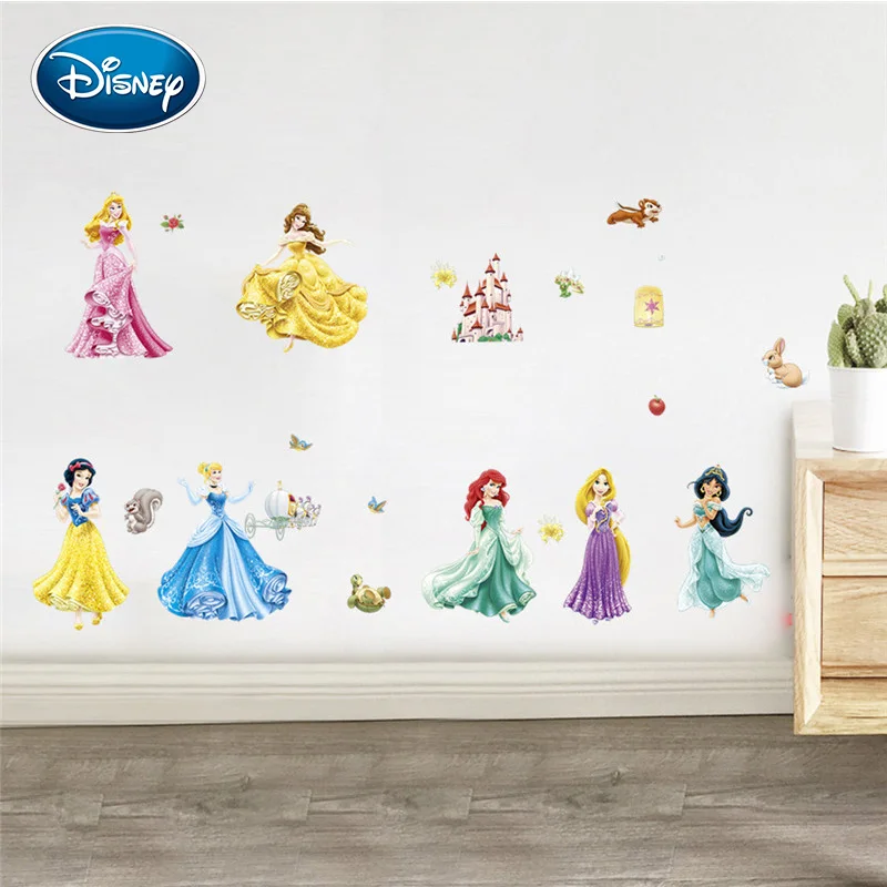

Disney Princess Sticker Kids Room Girl Bedroom Cartoon Baby Room Bedside Decoration Sticker