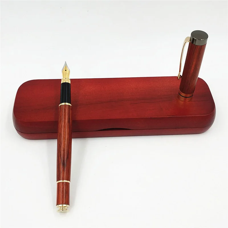 

1 Set Creative Rosewood Fountain Pen and Wooden Pen Box 0.7mm Iraurita Nib for Business & School as Luxury Gift