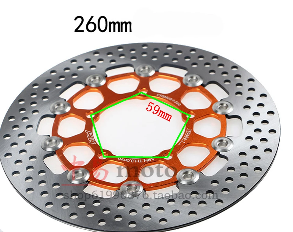 Об/мин Наружный диаметр 200 мм 220 мм 260 мм 3 типа 1 шт. Универсальный алюминиевый сплав плавающий диск для мотоцикла тормозные задние дисковые тормозные колодки