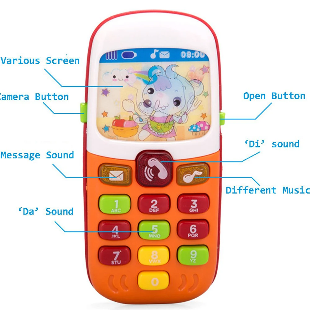 Vocal Toys Electronic Toy Phone Kid Mobile Cellphone Telephone Educational Learning Toys Music Baby Infant Best Gift for kid fun