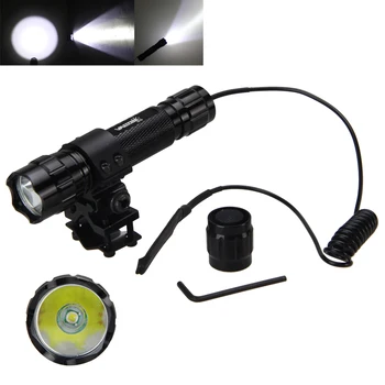 

5000Lm Torch Light XML T6 LED Military Hunting Flashlight 18650 Battery+Remote Pressure Switch+Charger