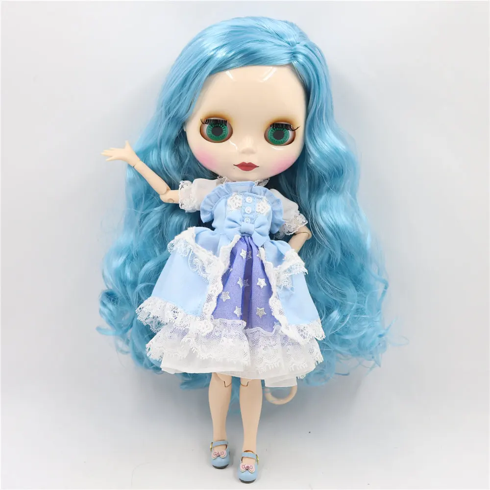 Светлокожая кукла блайз 1/6 joint body blue hair косметика "сделай сам" 30 см bjd girl подарок. Нет. BL6227