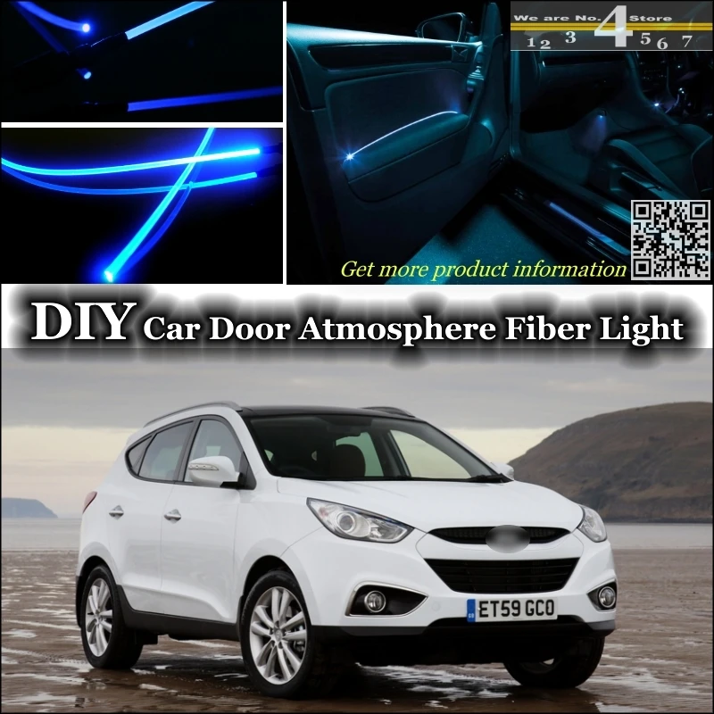 

interior Ambient Light Tuning Atmosphere Fiber Optic Band Lights For Hyundai ix35 Inside Door Panel illumination Not EL light