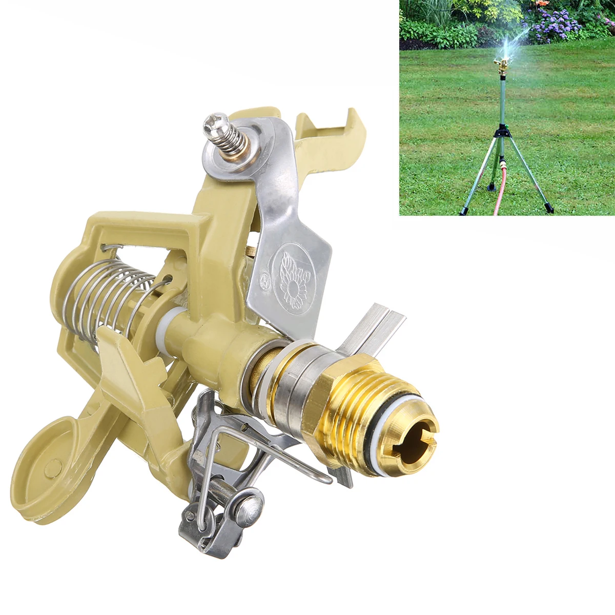 JX-LCLYL New Metal Impulse Spike Water Watering Sprinkler Sprayer Lawn Garden Yard Grass