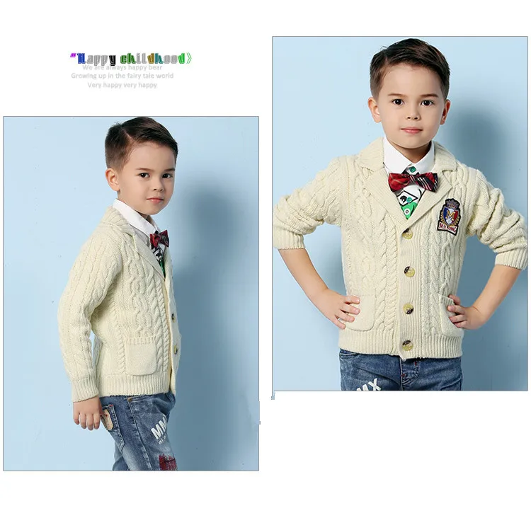 Детские Свитера Кардиган Для Мальчиков Весеняя Куртка Толщиная Верхняя ...