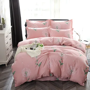 

High-quality pink Dandelion Flower Duvet Cover leaf bed sheet Adult Kid Bedding set twin single queen king cotton home textile